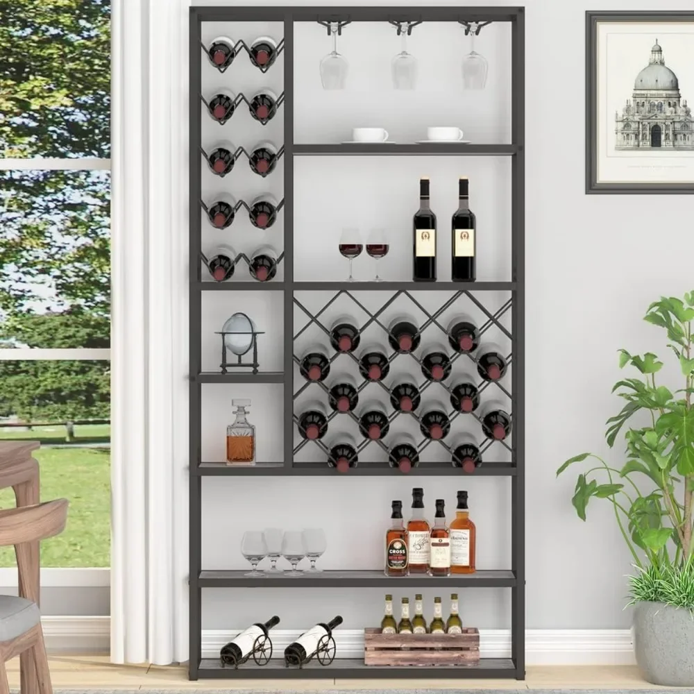 Wine Rack Modern Buffet Cabinet for Home Kitchen Dining Room Stackable Wine Racks Farmhouse Tall Coffee Bar Cabinet With Storage