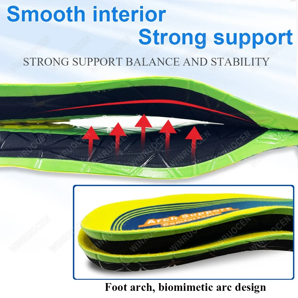 Orthopedic Sport Plantar Fasciitis Insole Unisex Sneaker FlatFeet High Arch Support Orthotic Insoles Shock-absorbing Insert Sole