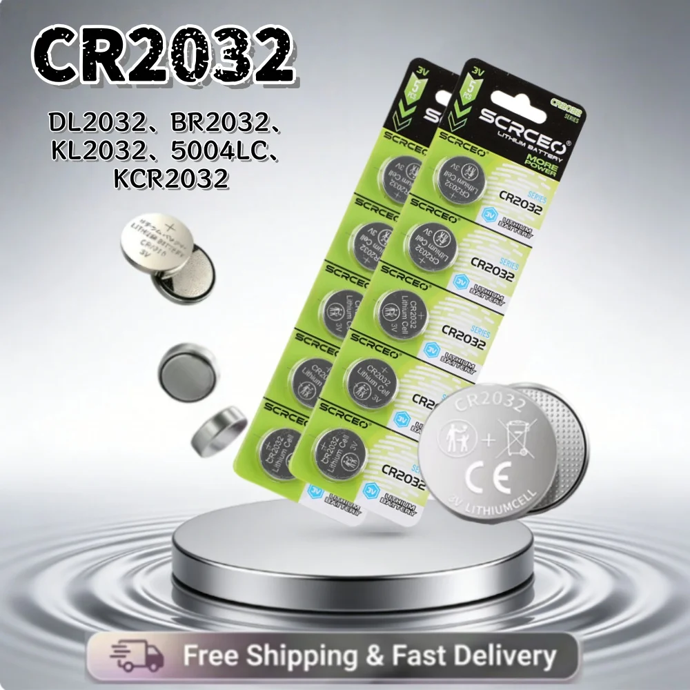

3V CR2032 Lithium Battery 210mAh 2-50PCS Replacement for DL2032 BR2032 KL2032 Cell Coin Battery for Car Key Remote Watch Toy