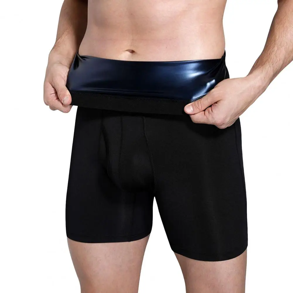 Men High-waisted Workout Shorts Men Sweat-wicking Fitness Shorts Men's High Waist Tummy Control Fitness Shorts for Slimming Body