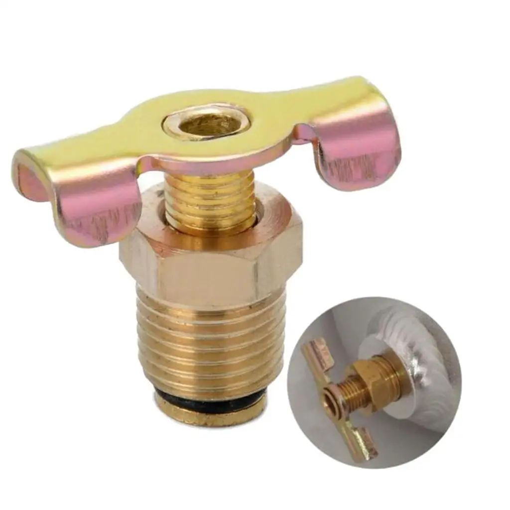 Latão Válvula Dreno Tanque, Parte Plumbing substituição, Golden, NPT, 3/8"