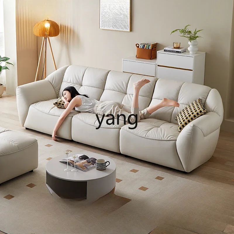 LTT light luxury cat scratching fabric sofa living room modern simple cream style high backrest