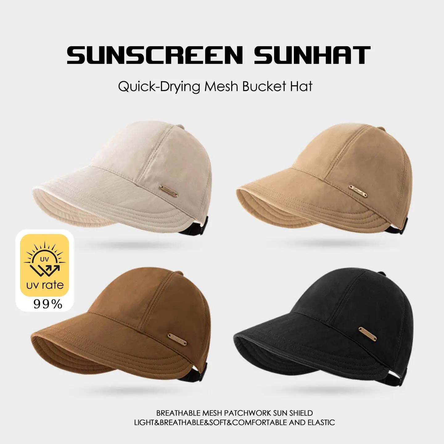 Summer Fisherman Sun Hat Women Fashion Korean Quick-Drying Mesh Sunscreen Outdoor Fishing Cap Unisex Bucket Hats