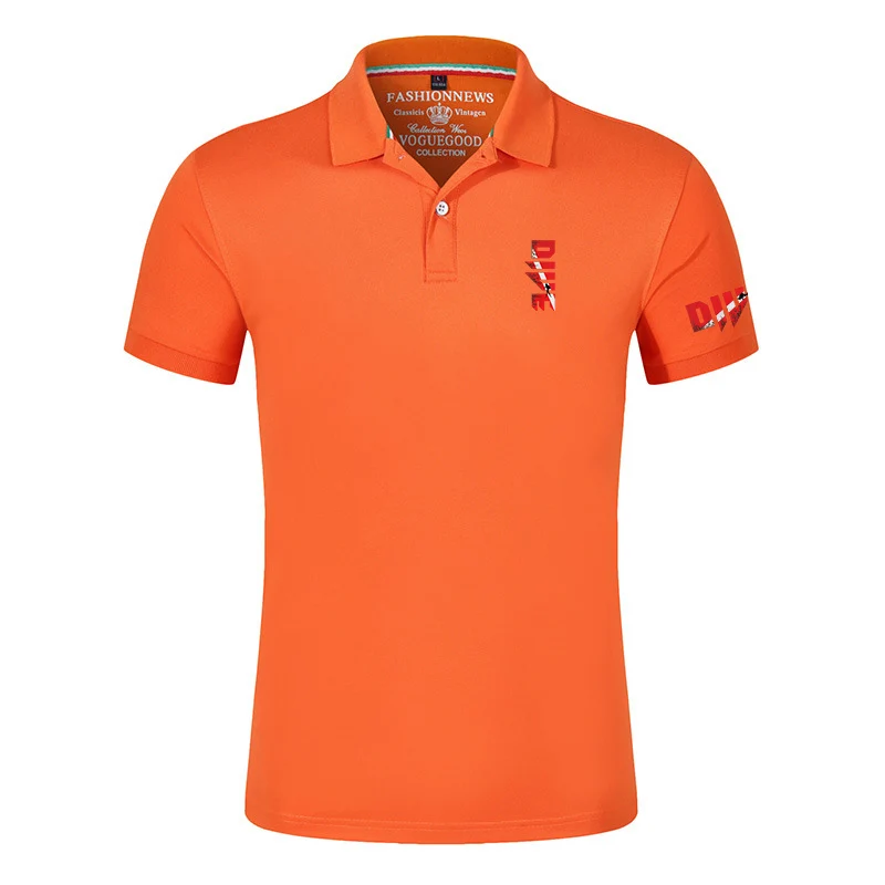 Scuba Diving Diver Down Flag 2025 Men's New Summer Cotton Breathable Polo Shirt Casual Solid Color Slim Fit Fashion Tops - Image 3