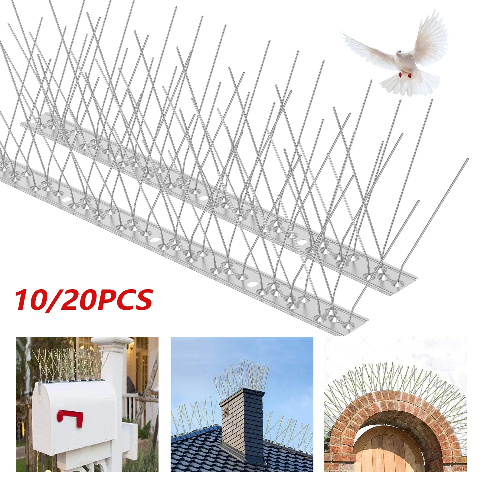 

10/20Pcs Bird Repeller 13 Inch Stainless Steel Bird Nails Pigeon Nails Outdoor Garden Deterrent Anti-Bird Pigeon Repeller