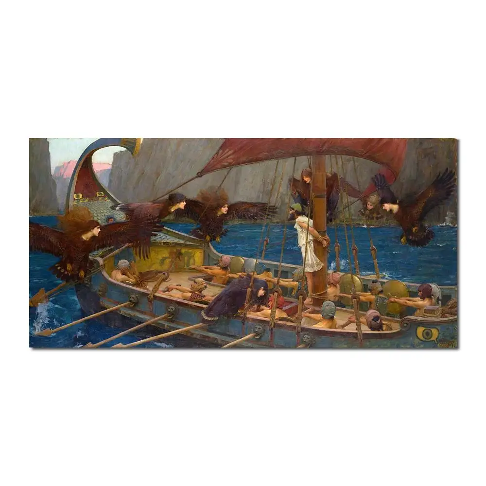 famous John William Waterhouse painting Ulysses and the Sirens Hand painted High quality