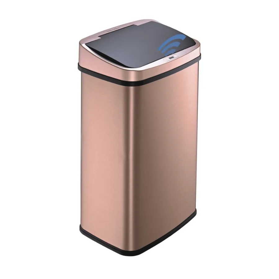 

Automatic Trash Can with Motion Sensor for Hands-Free Operation 13 Gallon Stainless Steel Garbage Bin in Rosegold Finish Soft-C