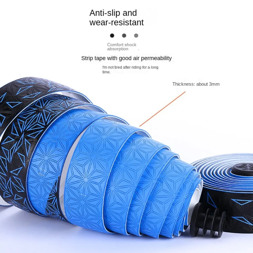 

1 Pair PU Bike Handlebar Tape With 2 Plugs Anti-Slip Handle Bar Wrap Straps Shock Absorbing 6 Colors Bicycle Handle Bar Belt