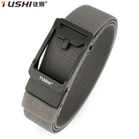 TUSHI New Unisex Elastic Belt Hard Metal Buckle Quick Release Tough Stretch Nylon Men's Military Tactical Belt Casual Waistband