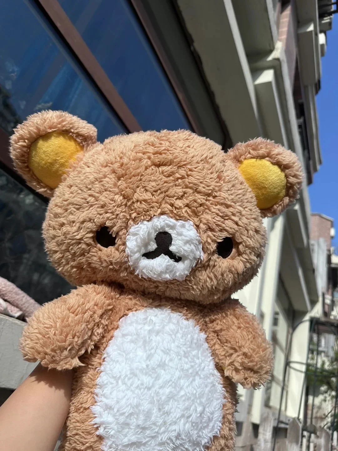 80CM Rilakkuma Plush Toy Teddy Bear Stuffed Animal Cartoon Pillow Kawaii Room Decor Cushion Children's Birthday Gifts Hobbies