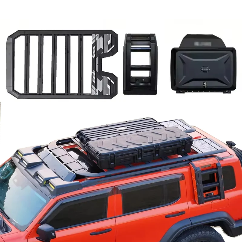 Aluminum Alloy Car Roof Cargo Luggage Rack Baskets Side Ladder Side Box for TANK 300 2020-2026