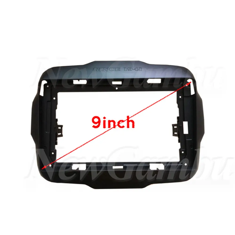 9 inch For Jeep Renegad 2016-2020 Fascia Frame No Cable Dash Trim Kits Facia Panel  Radio Player screen 2 Din