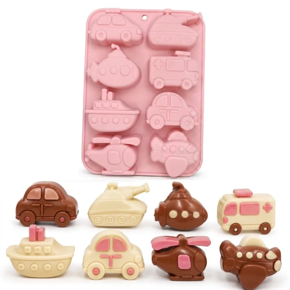 Transportation Theme Mousse Cake Mold Reusable Flexible Chocolate Dessert Mold Non-Stick 8 Options Baking Mould Dessert Making