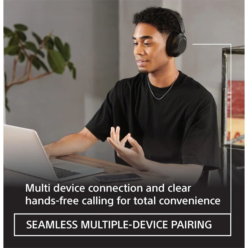 سماعات الرأس Sony WH-XB910N EXTRA BASS المانعة للضوضاء، سماعة بلوتوث لاسلكية فوق الأذن مع ميكروفون وتحكم صوتي Alexa