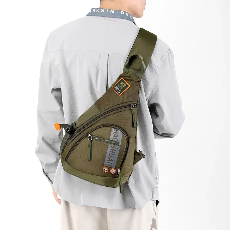 High Quality Nylon Men Single Shoulder Crossbody Bag  Travel Sling Rucksack Chest Back Pack Multi-function Messenger Bag