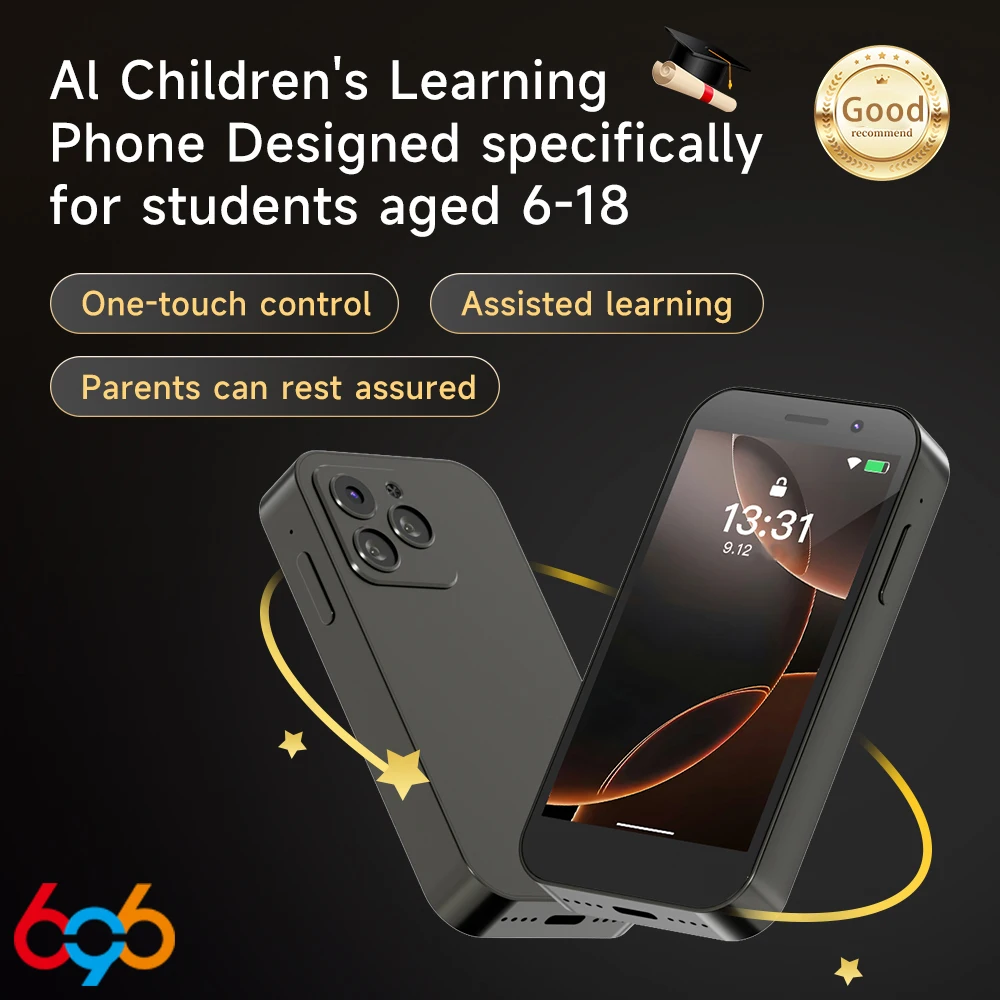

Детский обучающий телефон Kid AI для школьников 6-18 лет: вспомогательное обучение, GPS-трекер, безопасность, видеозвонки, сенсорный экран, аккумулятор 1900 мАч