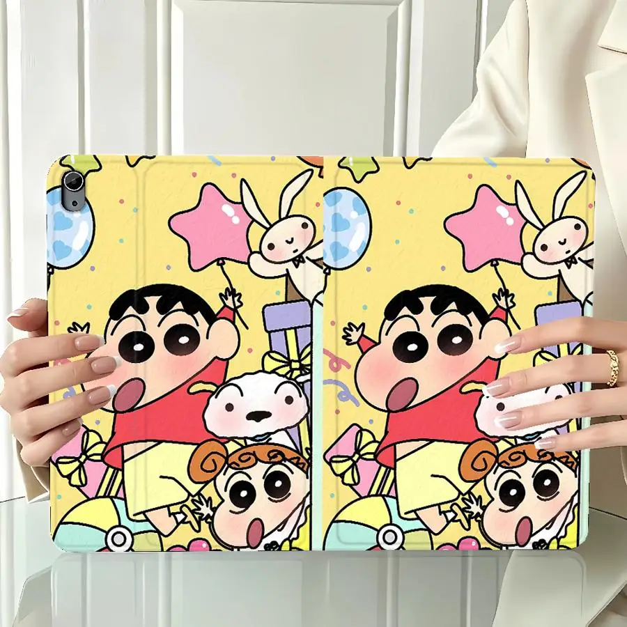 Gift Crayon Shin Chan With Pencil Holder Case for Apple iPad Pro11 13 Air 11 13 M4 M3 M2 A16 2026 10th 7/8/9th Air 4/5/6th