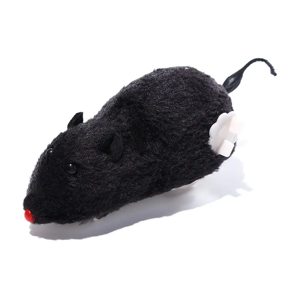 Cute Pet Supplies Spring Power Simulation Rat Pet Products Wind Up Toys Clockwork Toy Plush Mouse Toy Cat Dog Playing Toy