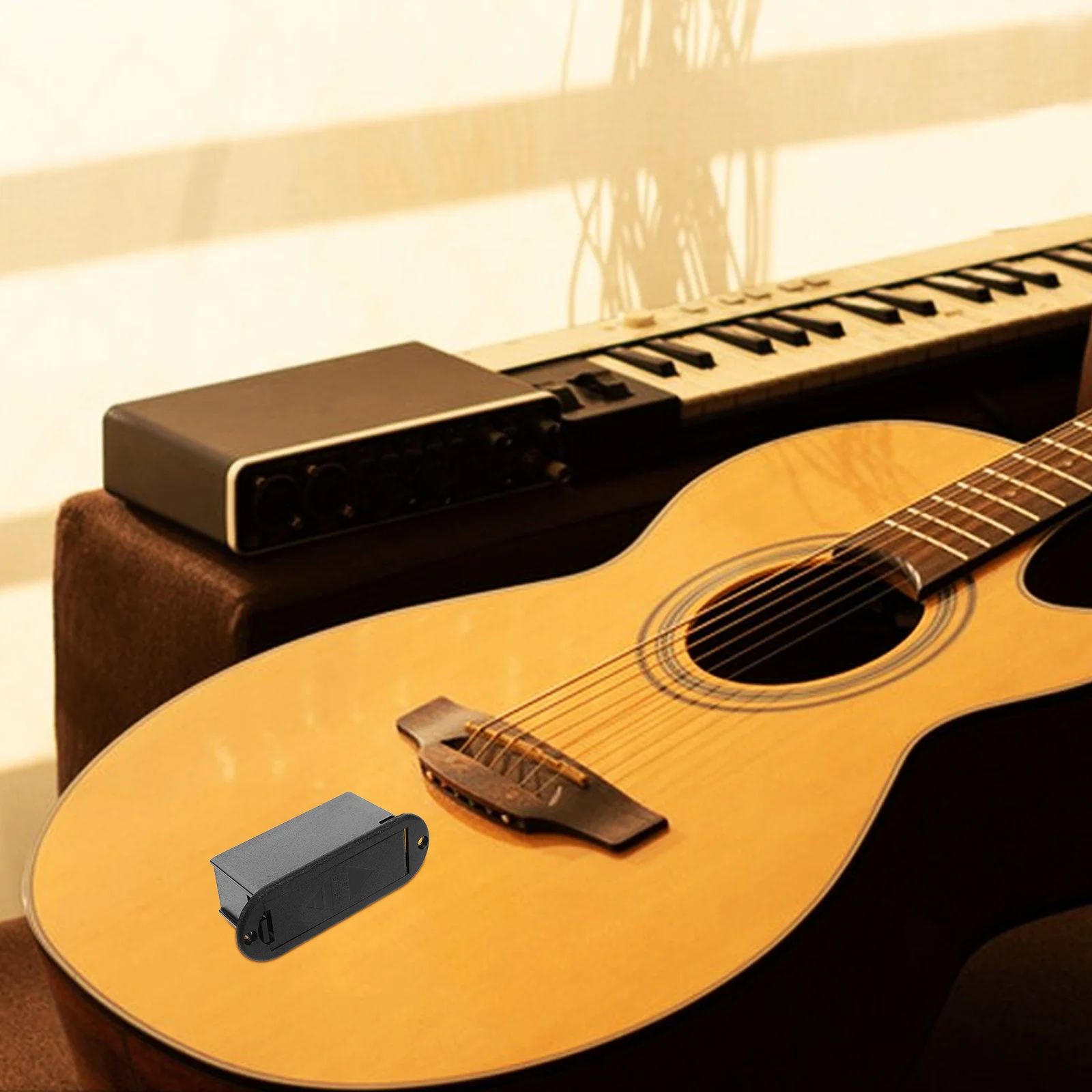 

3pcs Compartment 9V For Guitar Bass Pickups Shockproof Sponge Noise Reduction Stable Power Supply Guitar Accessories