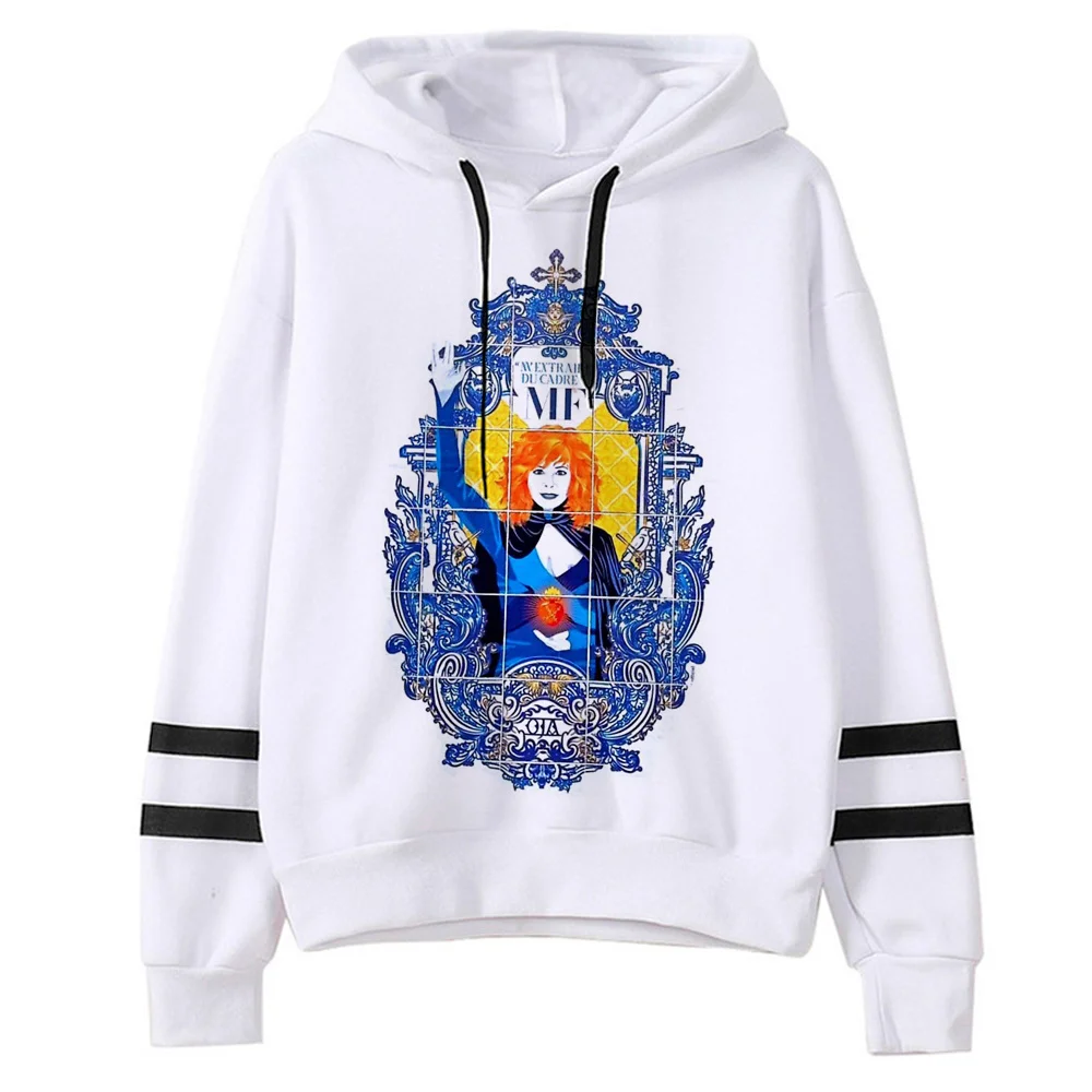 Mylene Farmer hoodies women long sleeve top 2023 Kawaii anime pulls tracksuit female graphic sweater