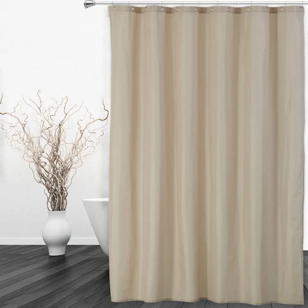 CAROMIO Hotel Quality 100% Waterproof Fabric Shower Curtain or Liner with Magnets for Bathroom, 72 x 72 inches, Tan