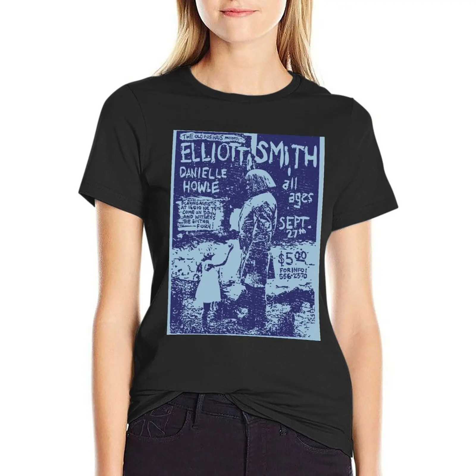 

Elliott Smith Live T-Shirt summer clothes tees summer tops workout shirts for Women loose fit