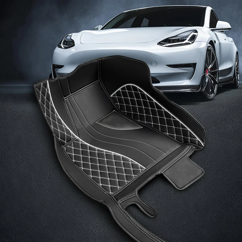 

For Tesla Model 3 Floor Mats Waterproof Luggage Mat Leather Custom Car Foot Pads Trunk Mats Auto Interior Accessories Carpet