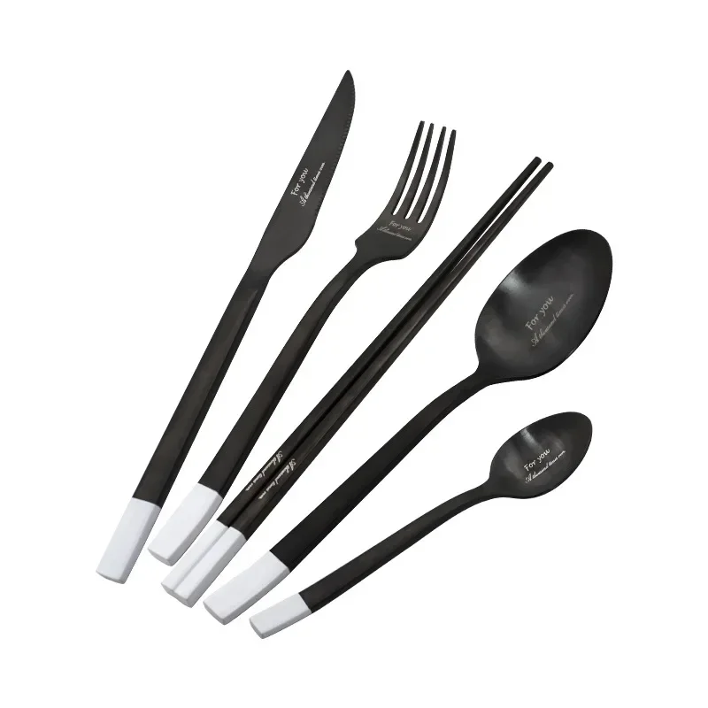 High-end Cutlery Stainless Steel Western Polishing Cutlery Set Kitchen Tableware Fork Steak Knife TeaSpoon Dinner Set