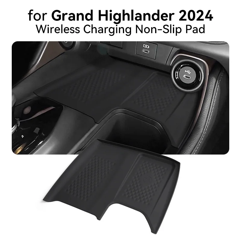 

For Toyota Grand Highlander 2024-2025 Wireless Charging Pad Car Interior accessories Phone Non-slip Charger Mat Protective Pad