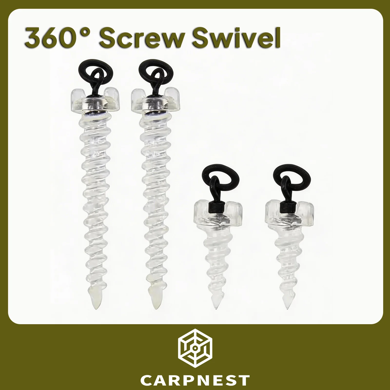 

CARPNEST Carp Fishing Double-Ended Bait Screw with Ring Rolling Swivel for Pop-Up Boilies Carp Rig Tackle