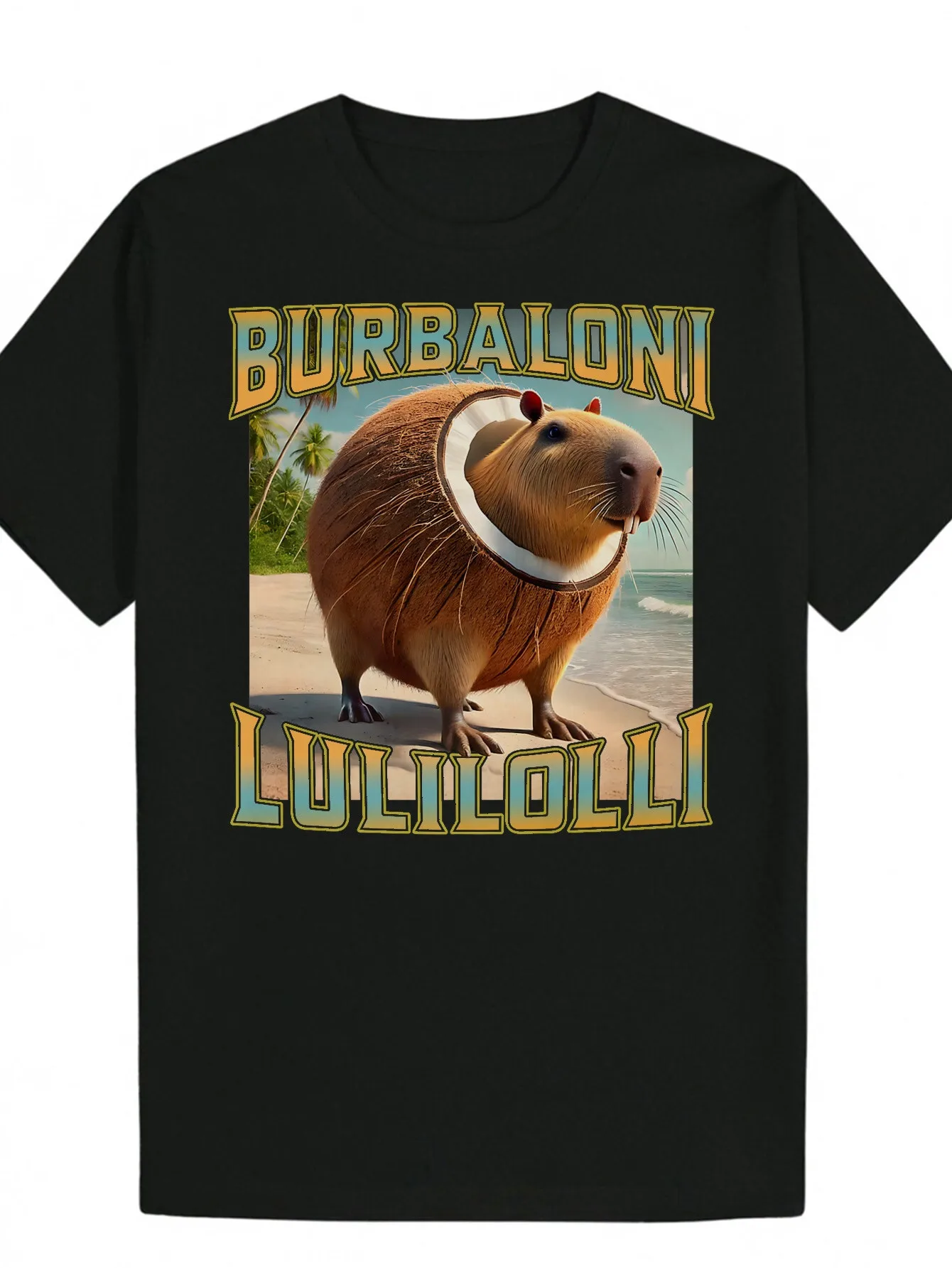 

Men'S Casual Cartoon Animal Coconut Shell Print T-Shirt