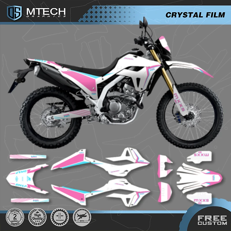 

DSMTECH Motorcycle Graphics Background Decals Stickers Kits for HONDA CRF300L 2021 For CRF300L For 2021 CRF 300L -10