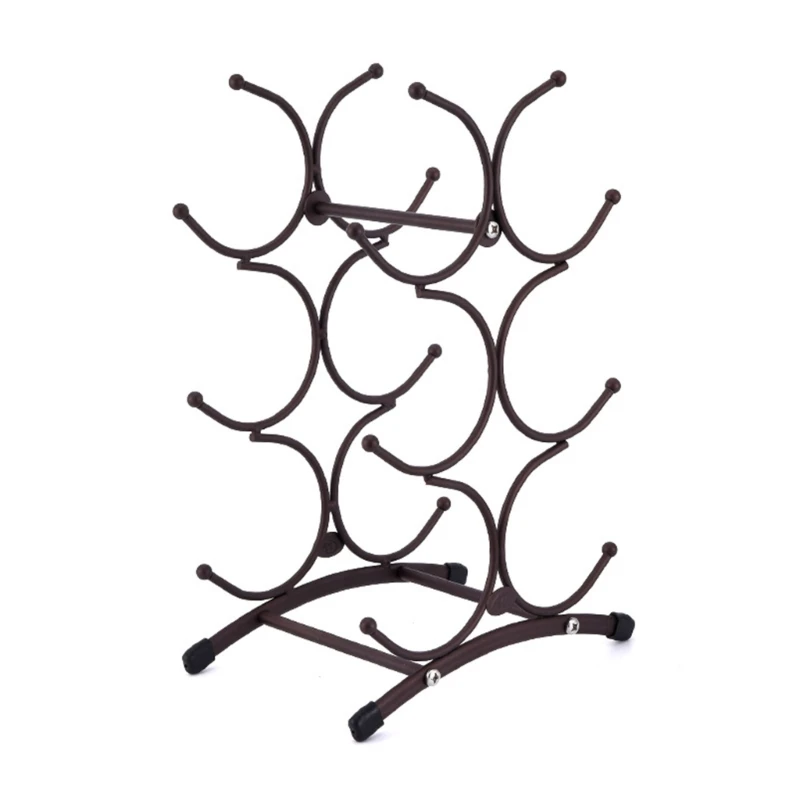 

Contemporary Wine Display Rack 6 Bottles Organizers 3 Tierd Wine Rack Iron Wine Holder Bar Decorative Accessories F1CC