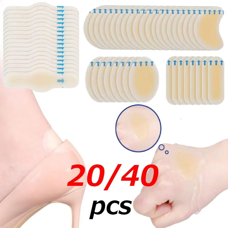

40pcs Blister Plasters Invisible Hydrocolloid Gel Blister Bandages Blister Cushion Pad for Heel Foot Toe and Guard Skin