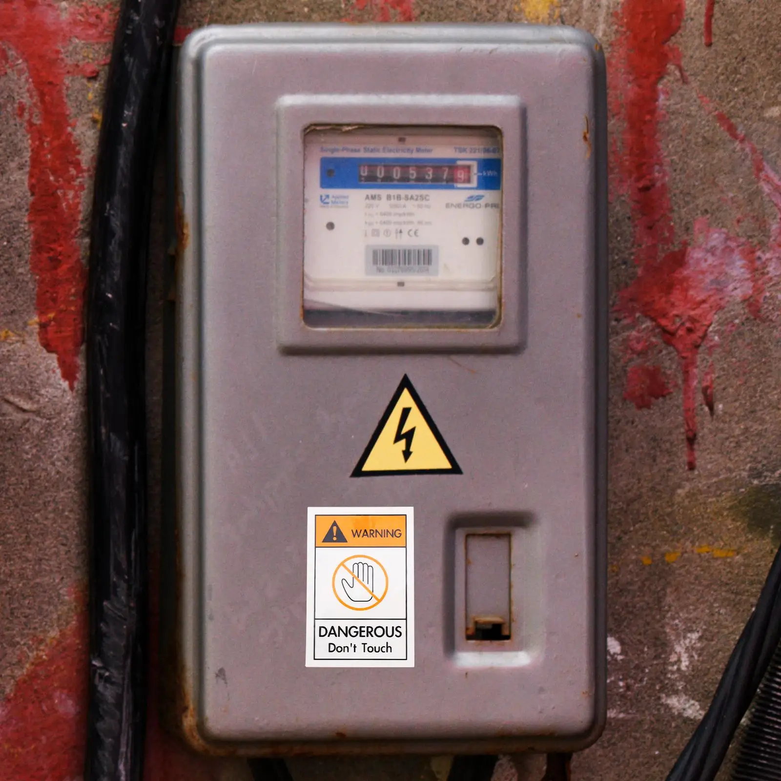 Etiqueta de advertencia de seguridad de alerta, sin contacto, no firmar inglés completo, 2 uds., etiquetas adhesivas empaquetadas, no extintor, Pvc para bebé