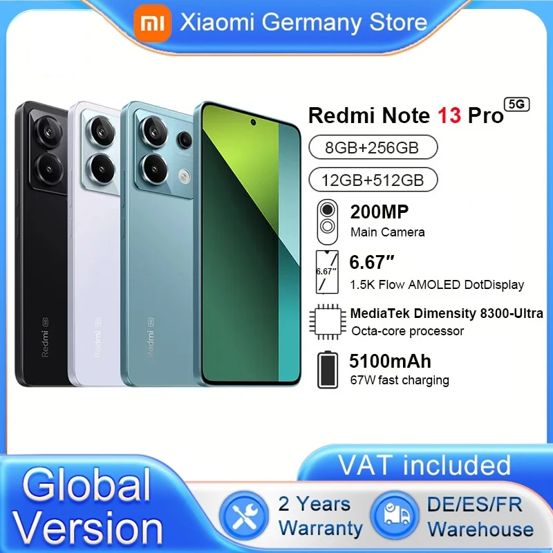 Global Version Xiaomi Redmi Note 13 Pro 5G Smartphone 6.67\