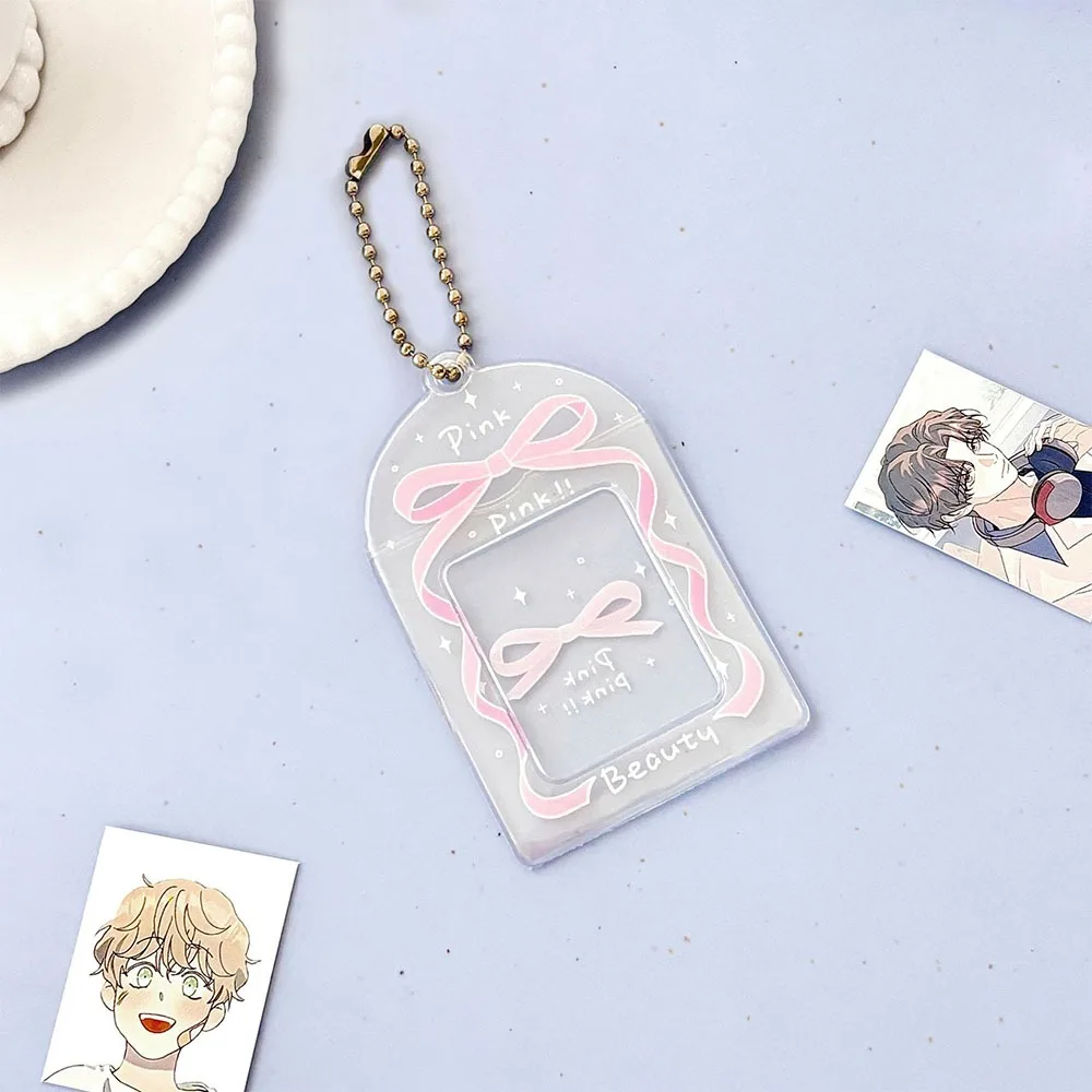 

New Glitter Bow Star Card Sleeve PVC with Keychain Card Holder Small 2 Inch/1 Inch Star Chasing Bag