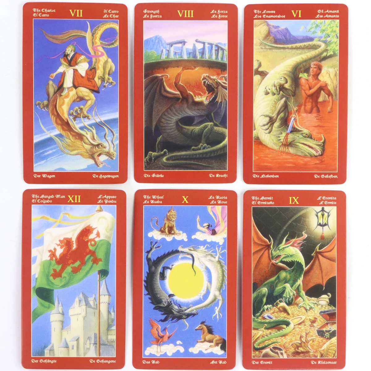 10,3 * 6 cm draken tarot 78 stuks vintage tarotkaarten maakt goed gebruik van draken in hun verschillende gaten