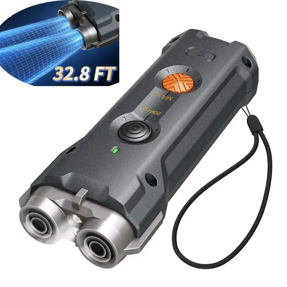 

2 In 1 Training & Anti Barking Device Ultrasonic Dog Repeller With Flashlight Stop Attack Rechargeable Anti Dog Bark Deterrent