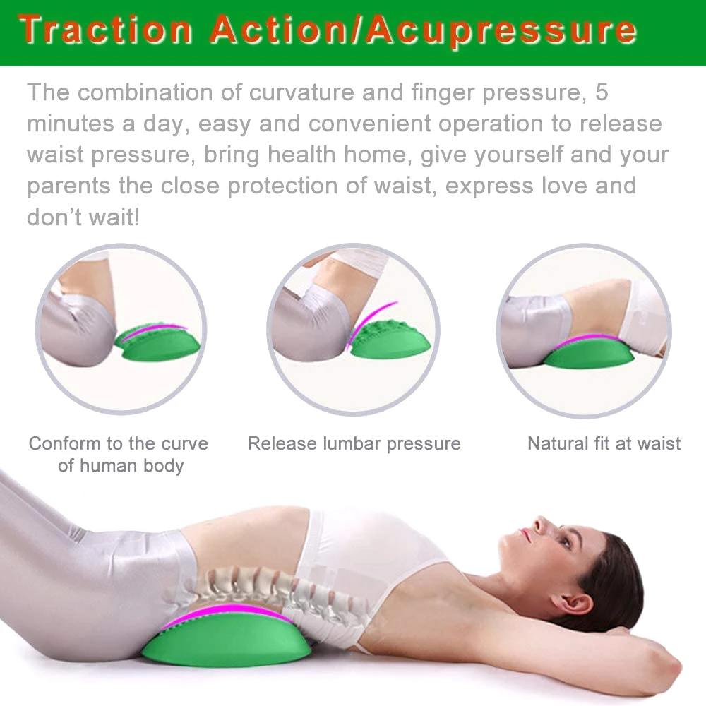 New 1pc EVA Lumbar Support Pillow for Lower Back Muscle Relax Lower Back Stretcher Massager for Chronic Lumbar Herniated Disc