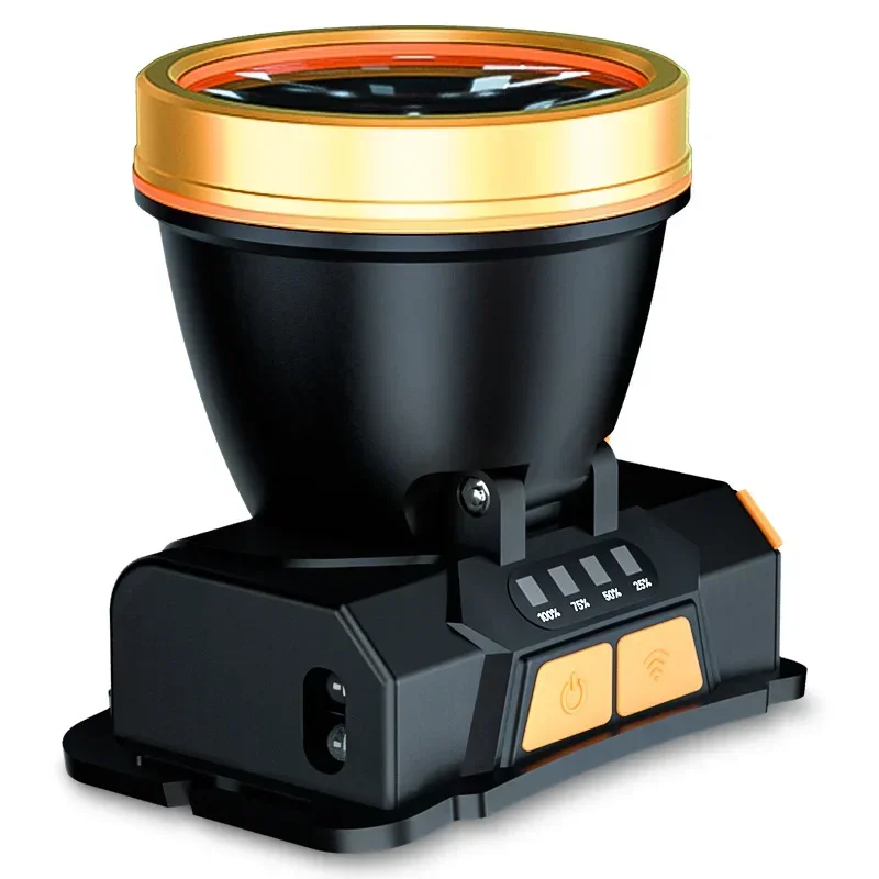 Strong miner light, camping outdoor head-mounted, super bright charging sensor headlight