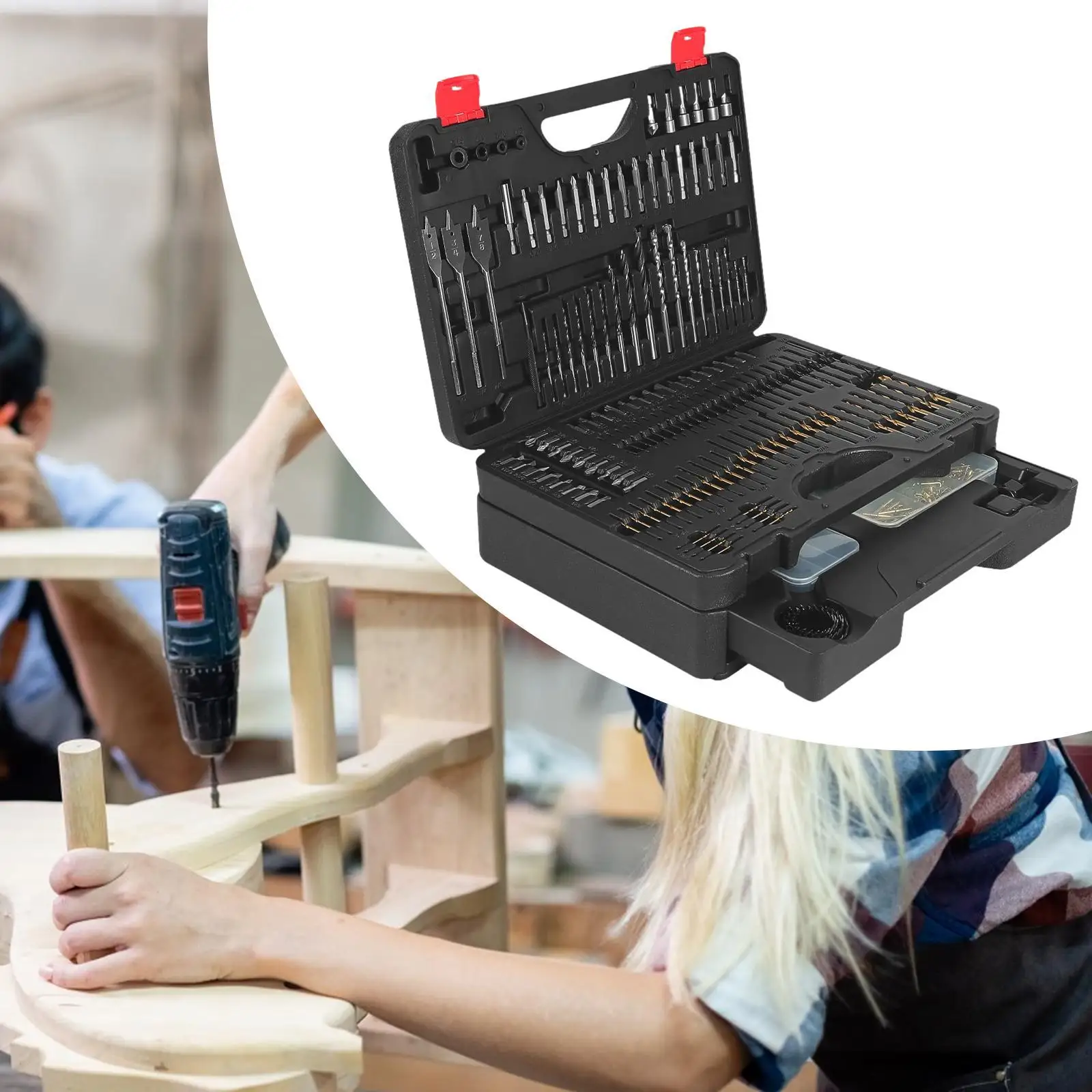 398x Drill Screwdriver Set Drill and Drive Accessory Kit Sturdy Screwdriver Bit Set for Furniture Repair Home Maintenance