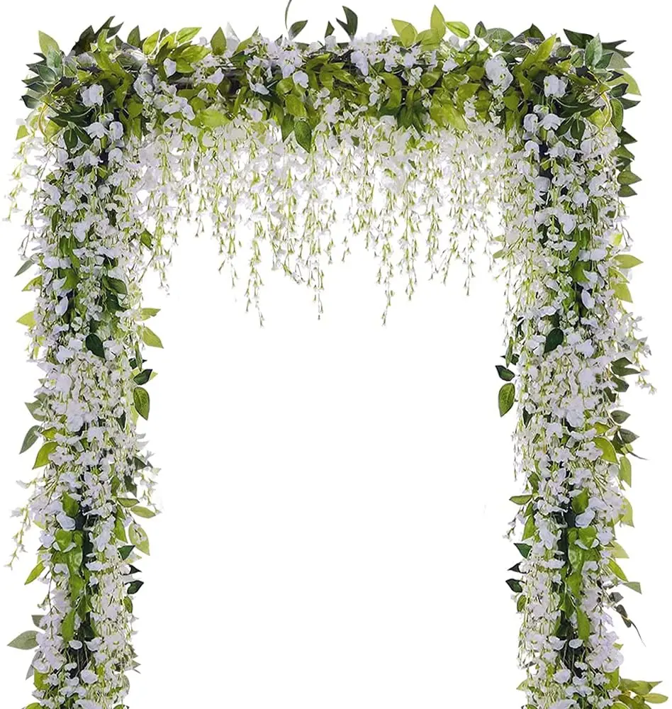 

5 Pieces Wisteria Wreath Artificial Flowers Wisteria Vines for Wedding Party Arches Decorating Homes