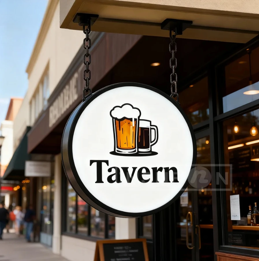 

Круглая вывеска, вывеска, передний светильник для магазина, двусторонняя подсветка, лезвие, светодиодная рекламная доска, наружное украшение, неоновый бар, парикмахерская