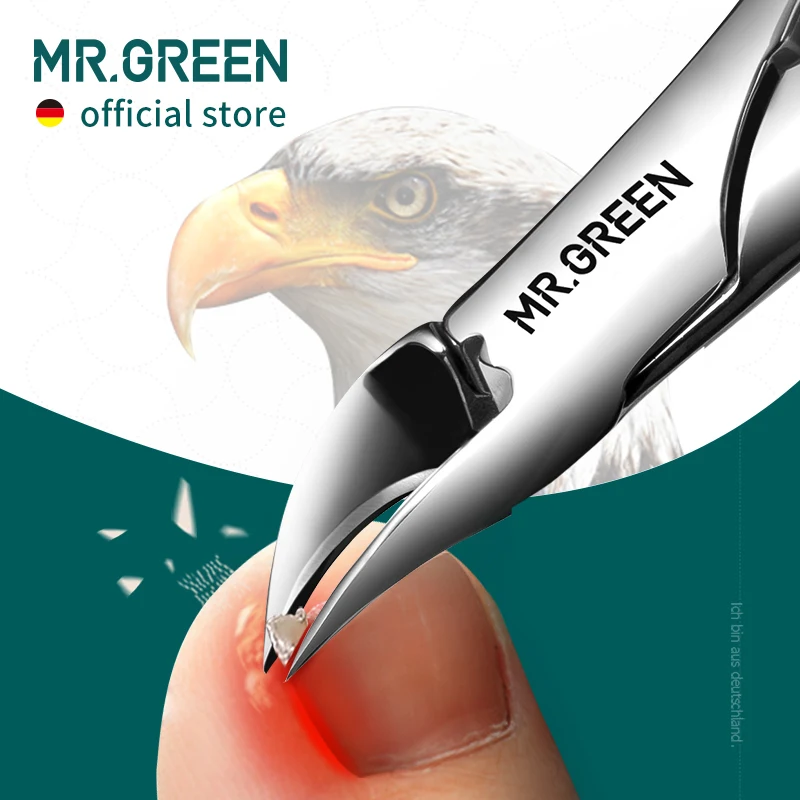 MR.GREEN gunting kuku jari kaki, peralatan pedikur profesional Paronychia Anti percikan manikur Stainless Steel