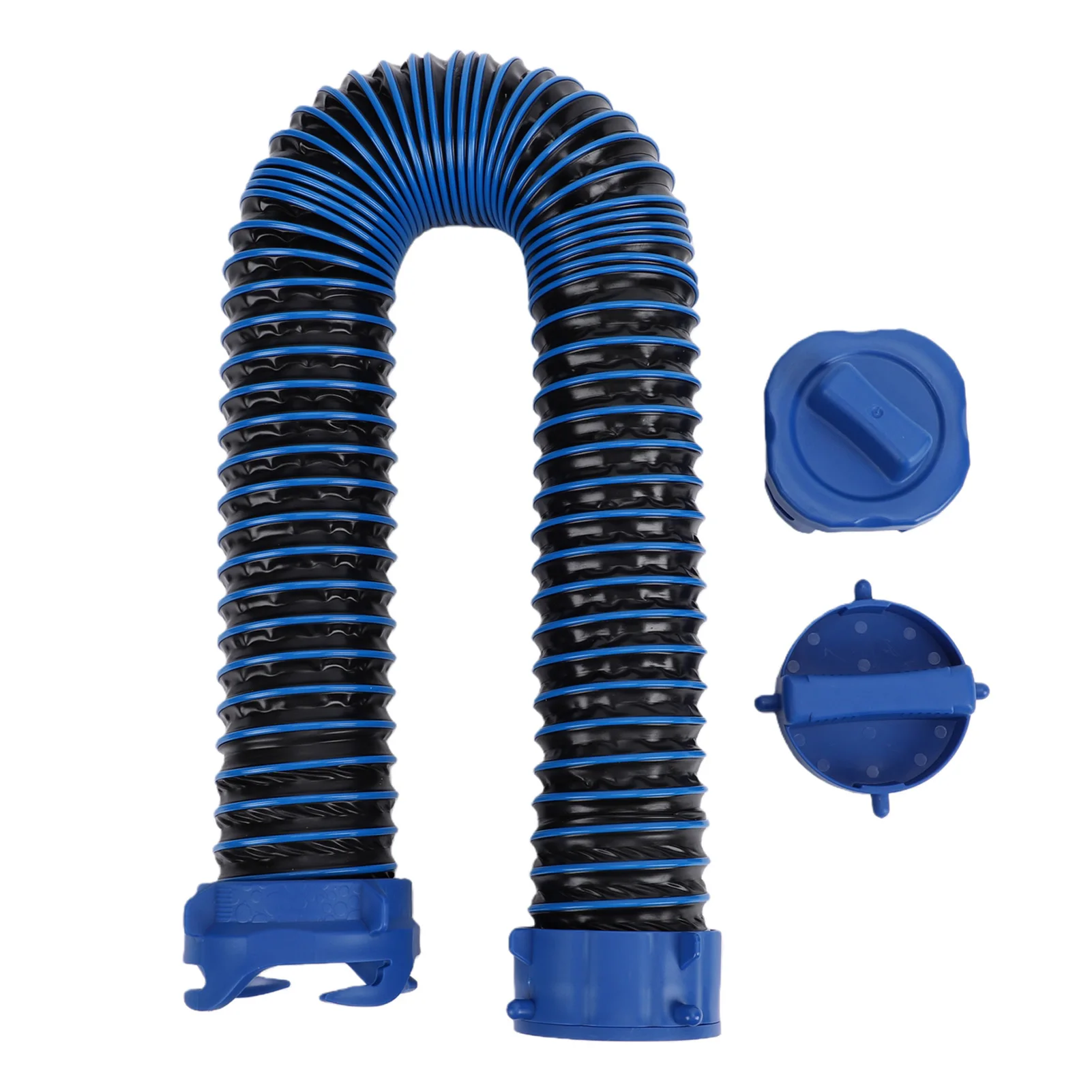 3FT RV Sewer Hose Blue Color Retractable RV Waste  Sewer Hose with Double End Fittings RV Black  Hose Campers Sewer Hose