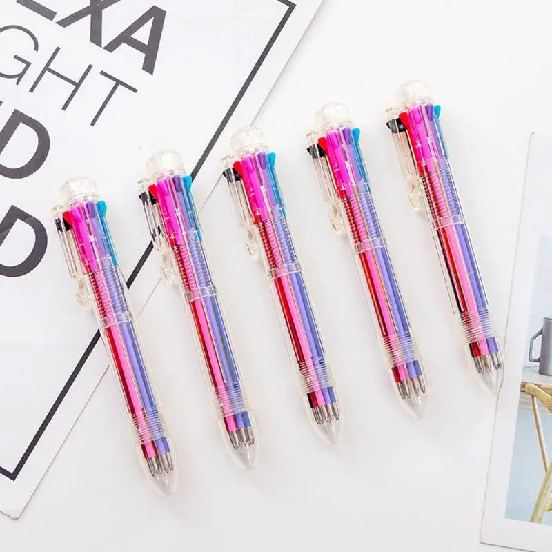 for Creative Multicolor Ballpoint Pen Lovely Stationery Press 8 Color Oil Pen Fo Drop Shipping