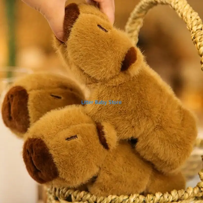 N80C Cartoon Capybara Leuke Pluche Sleutelhanger Tas Ornament Vrouwen Handtas Decoraties School Student Rugzak Mooie Harige