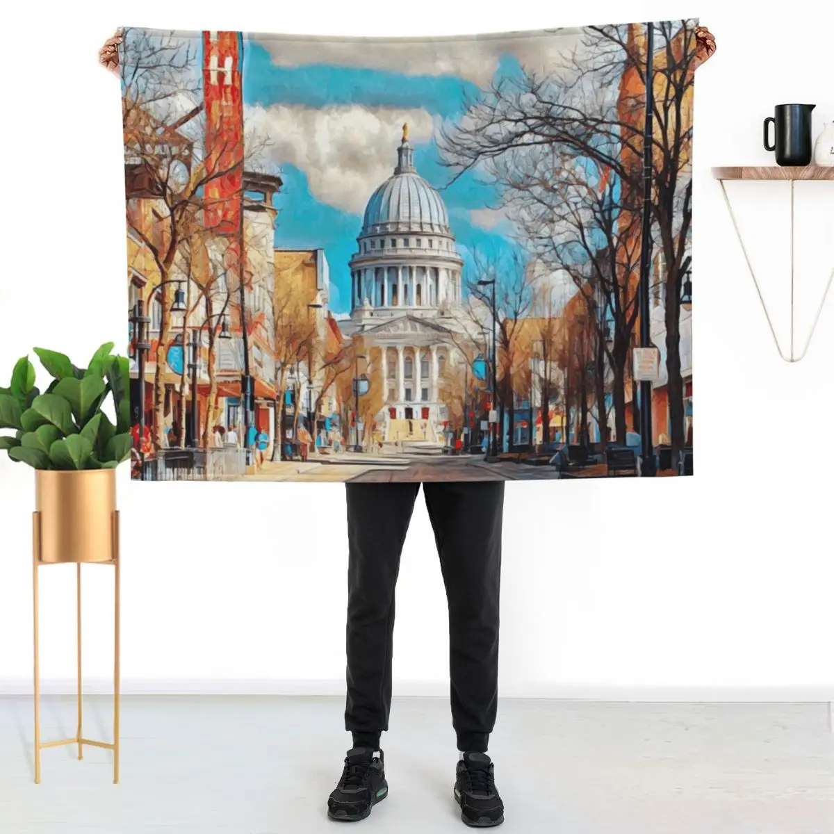 

Madison Wisconsin Throw Blanket Soft Breathable Blanket for Night Sleeping