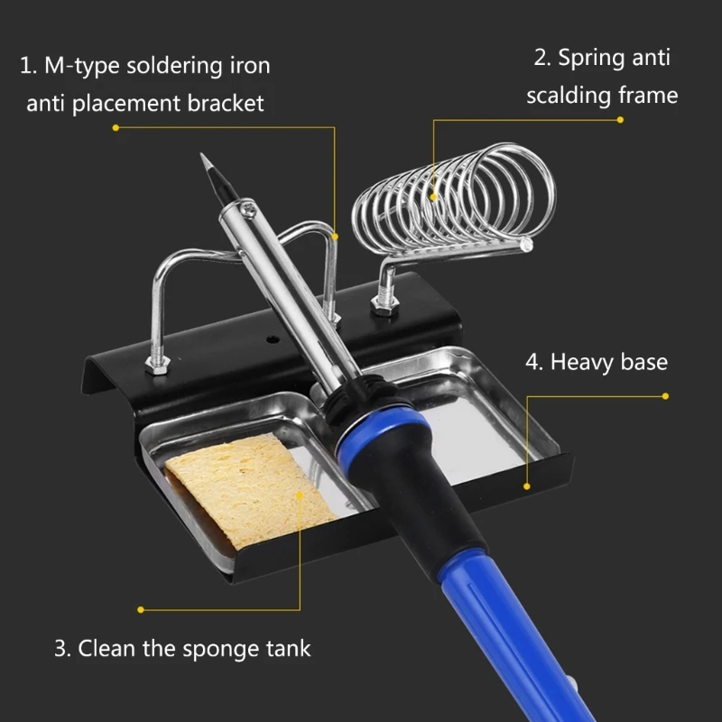 Safety Metal Soldering Iron Frame Soldering Iron Holder Nonslip Pattern Brackets for DIY Projects Electronics Repair